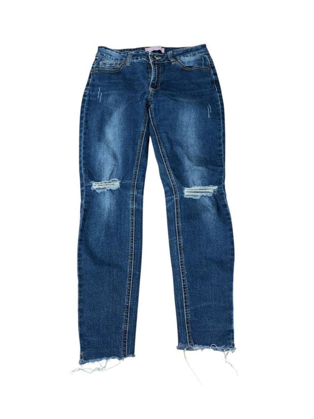 K's More Size 9 Raw Hem Knee Hole Jeans